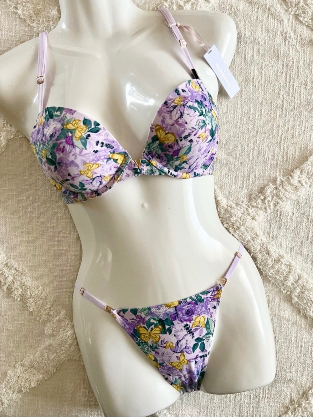 Floral Lilac Push-Up Bra & Panty Set